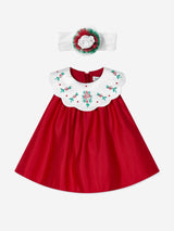 DRESS & Fleur Baby Girls Occasion Dress with Headband in Red