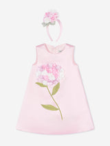 DRESS & Fleur Girls Flower Occasion Dress with Headband in Pink