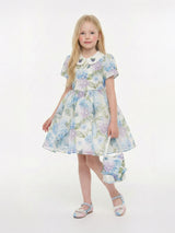 DRESS & Fleur Girls Floral Occasion Dress with Bag in Blue