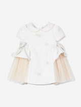 DRESS & Fleur Baby Girls Occasion Dress with Headband in Ivory