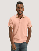 Pink Textured Designer Polo Shirt
