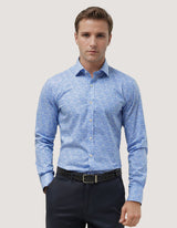 Blue Speckle Print Dress Shirt