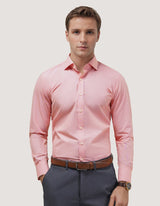 Light Orange Houndstooth Check Shirt