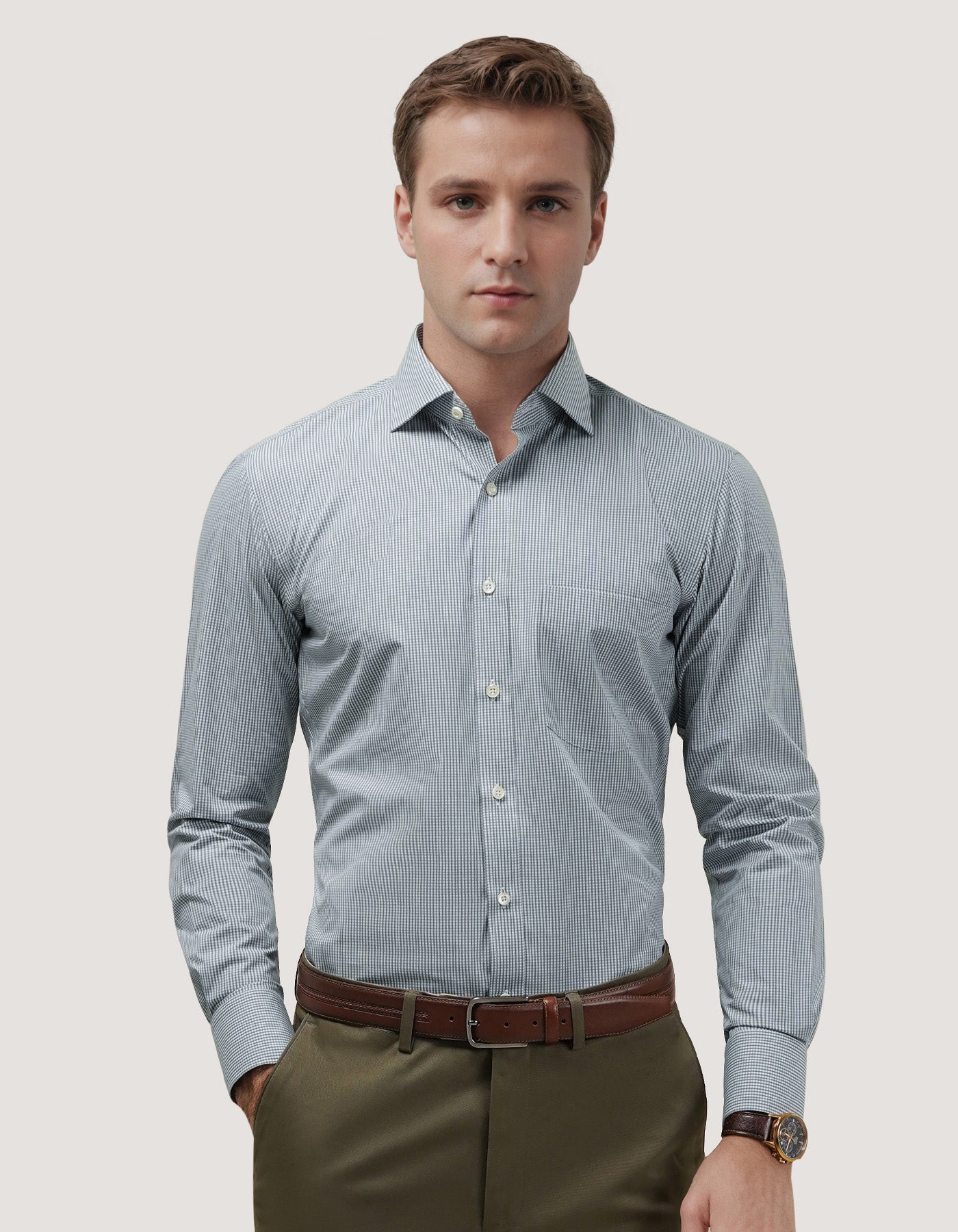 Grey Mini Check Shirt