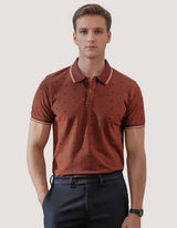 Rust Patterned Polo Shirt