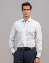 White and Maroon Fine Dot Print Shirt