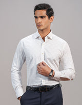 White and Maroon Fine Dot Print Shirt