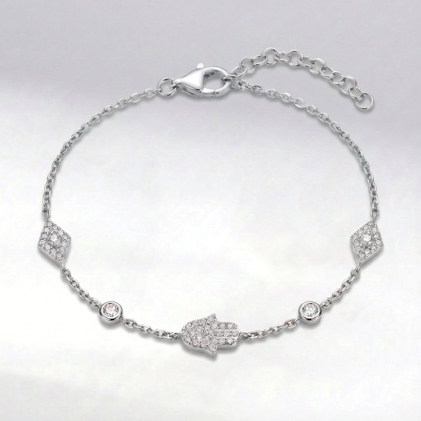 Eina Hamsa Hand & Evil Eye Bracelet | Silver