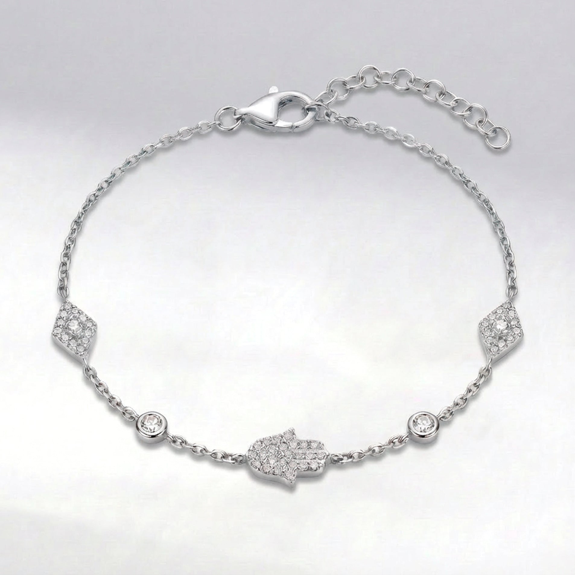 Eina Hamsa Hand & Evil Eye Bracelet | Silver