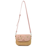 Elena Star Studded Rattan Handbag - Pink & Gold