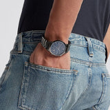 Emporio Armani Mens Watch Stainless Steel Grey Strap & Blue Dial AR11215 Renato