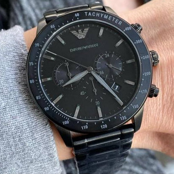 Emporio Armani Men's Watch Stainless Steel Black Strap With Black Dial AR11242 Mario