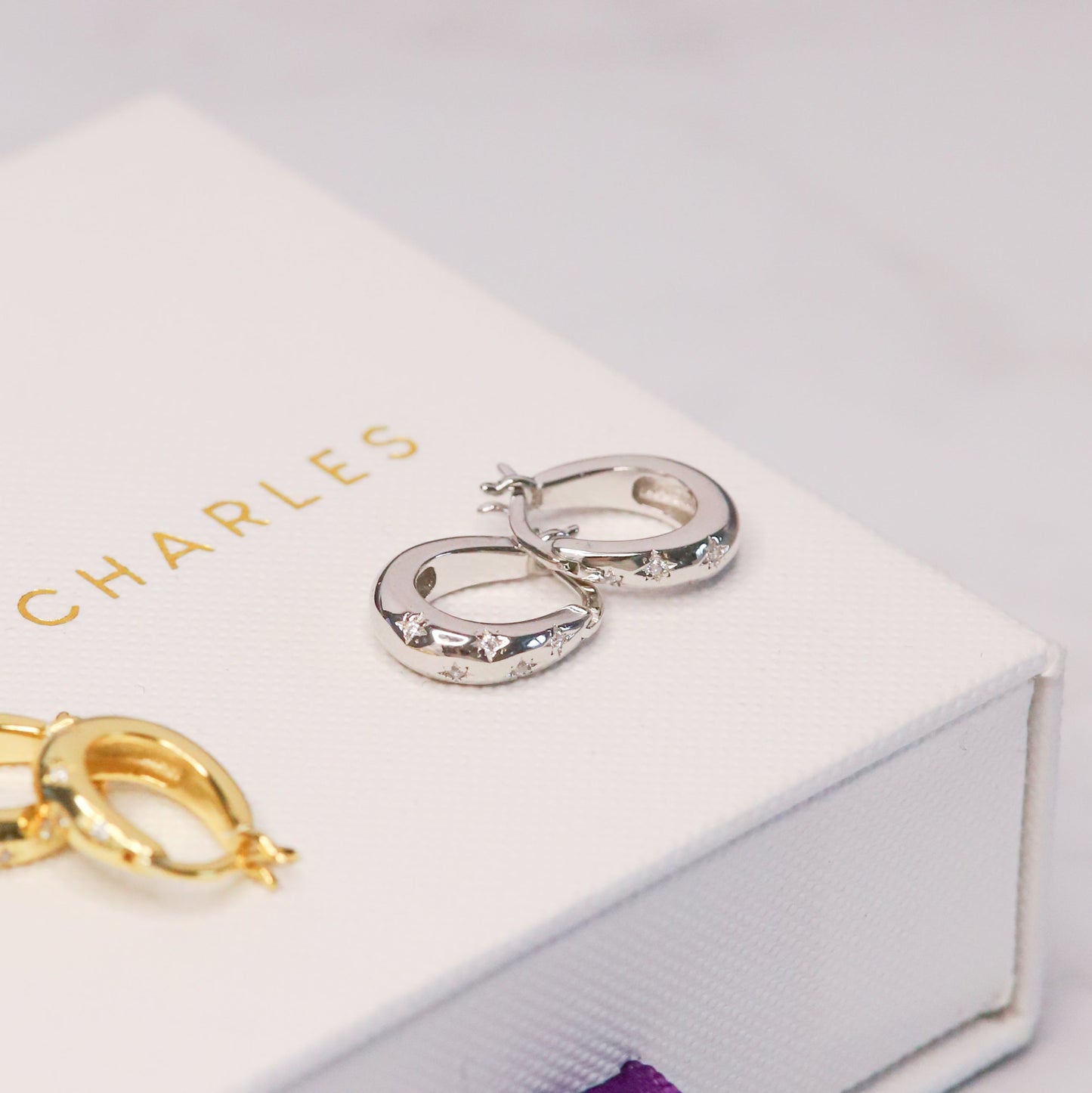Esti Star Hoop Earrings | Silver