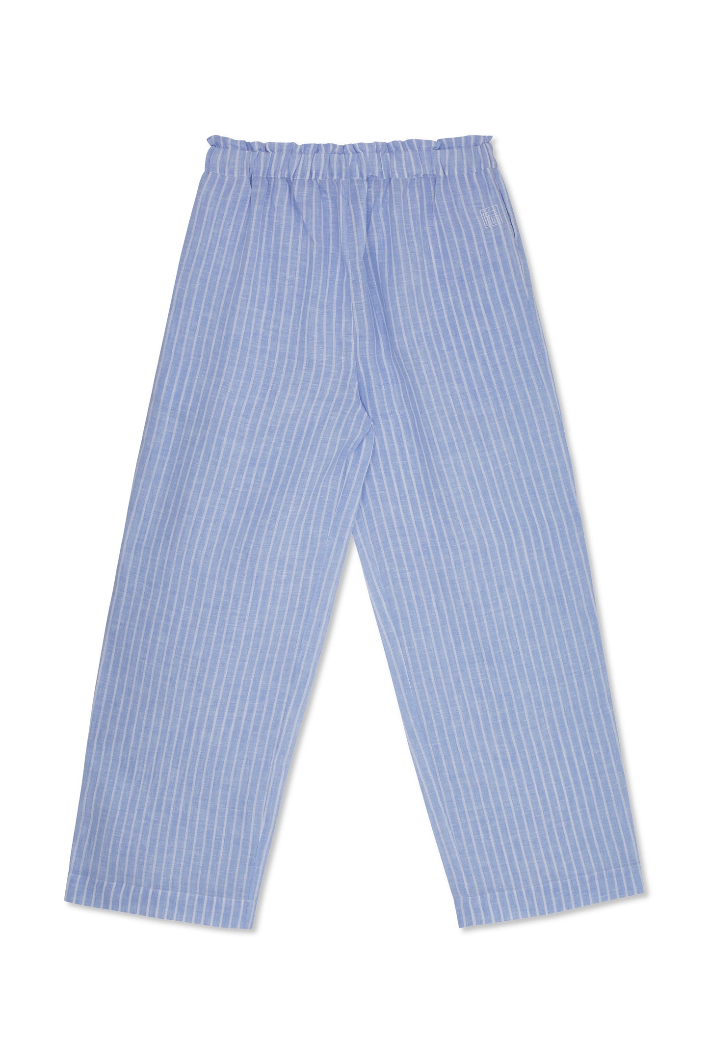 Maya Linen Trousers - Baby Blue Stripe