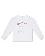 OLALA Embroidered Claudine Linen Blouse - White  x Laetitia Rouget