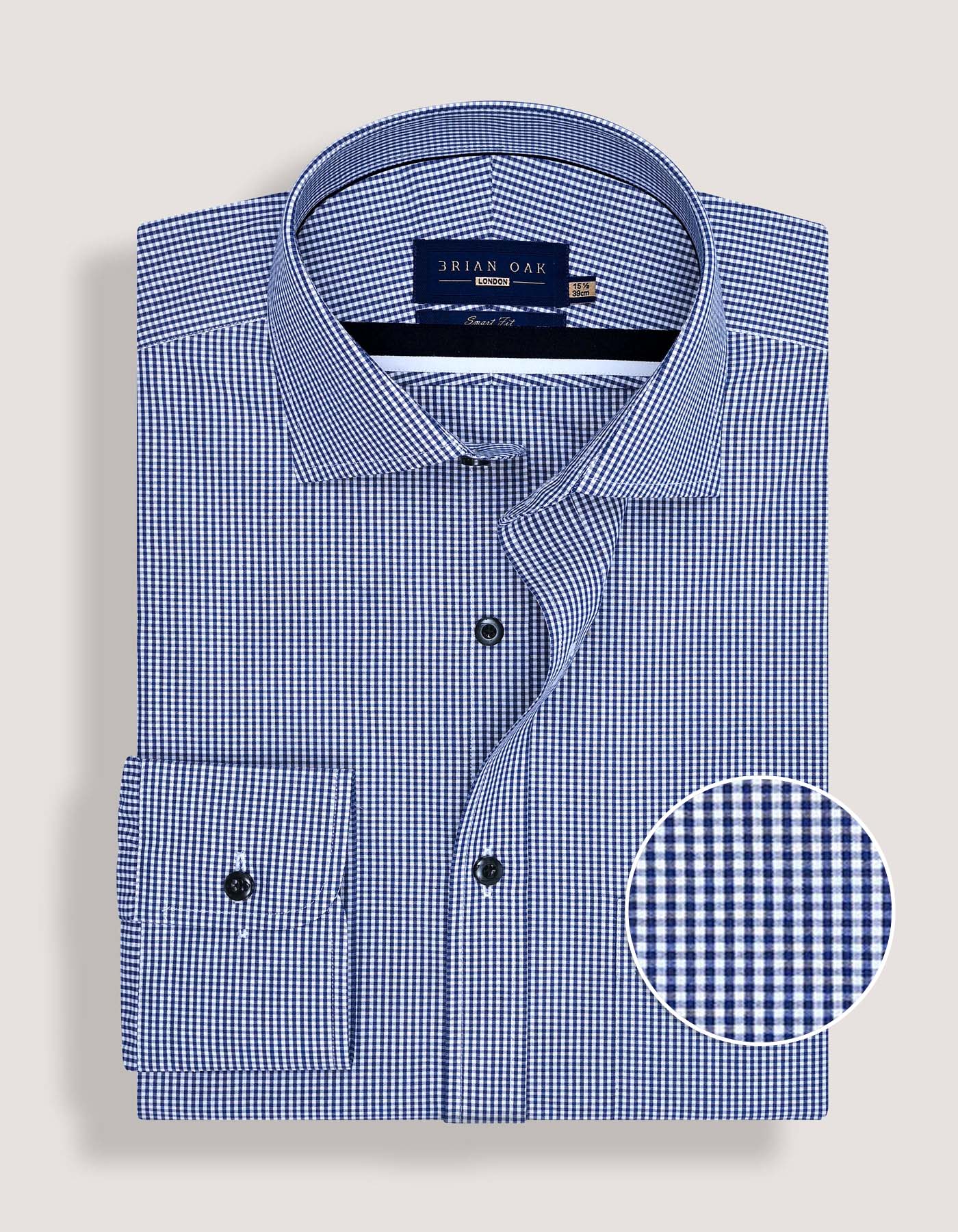 Navy Mini Check Shirt