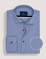 Navy Mini Check Shirt