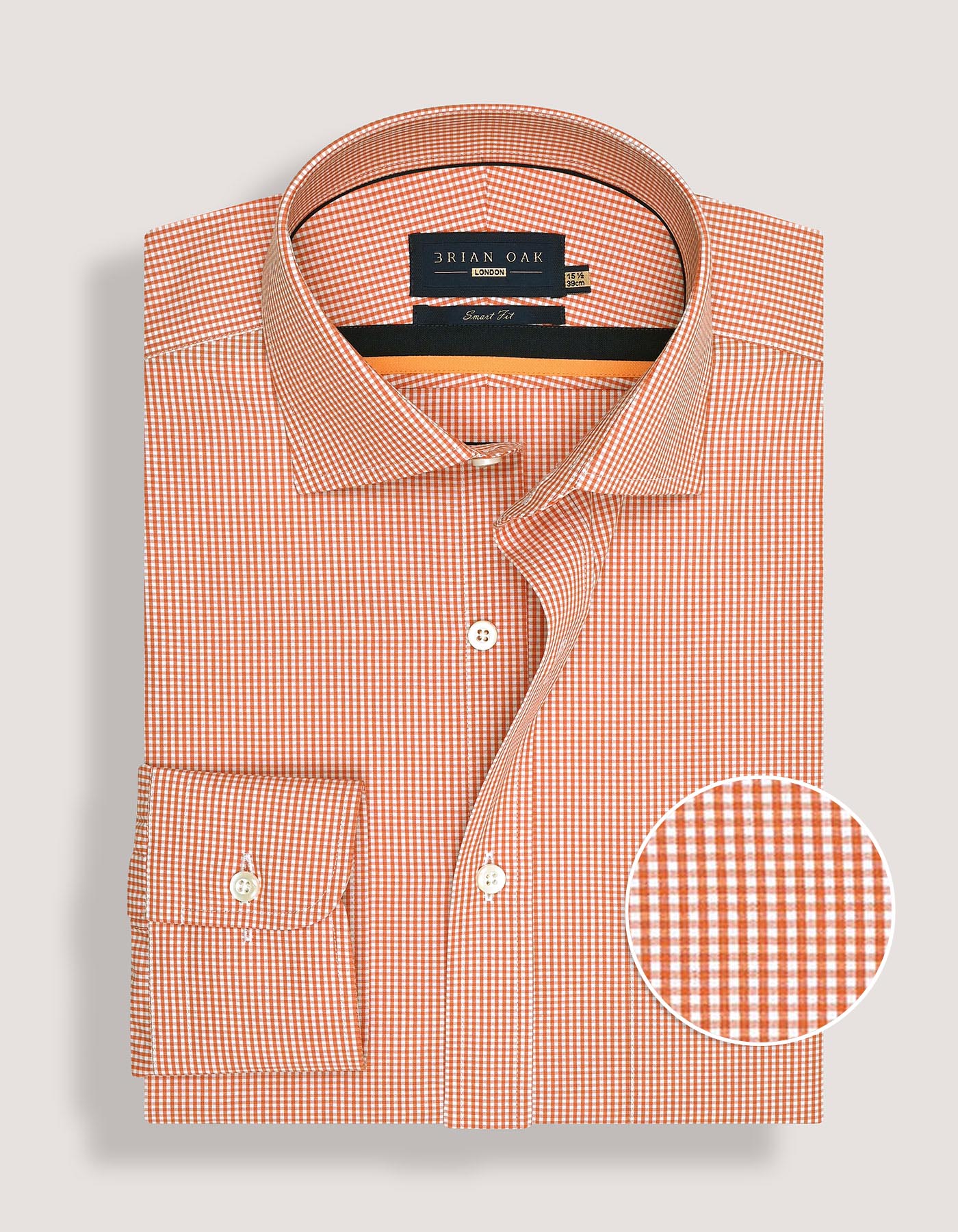 Orange Mini Check Shirt