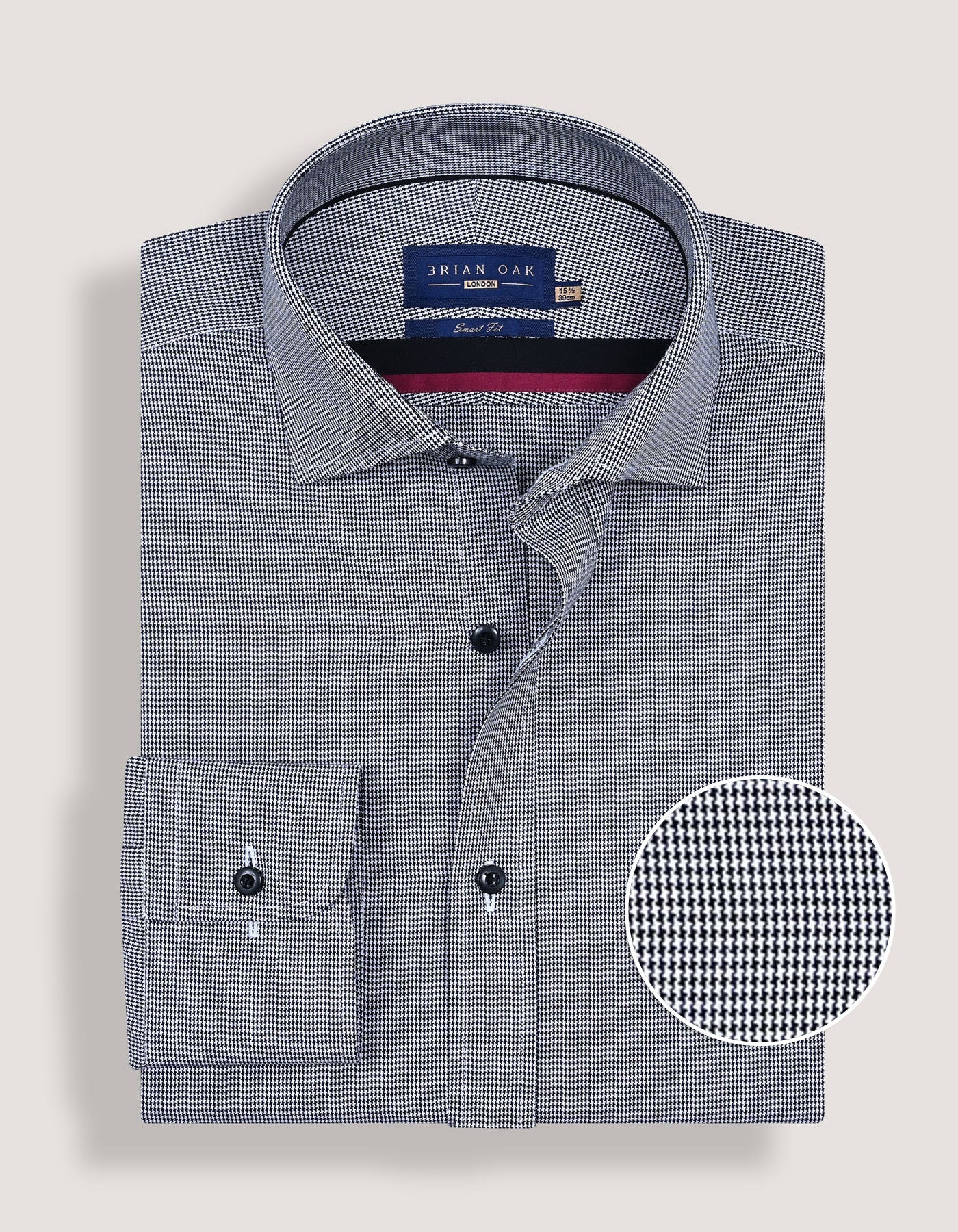 Black Houndstooth Check Shirt
