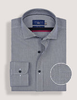 Black Houndstooth Check Shirt