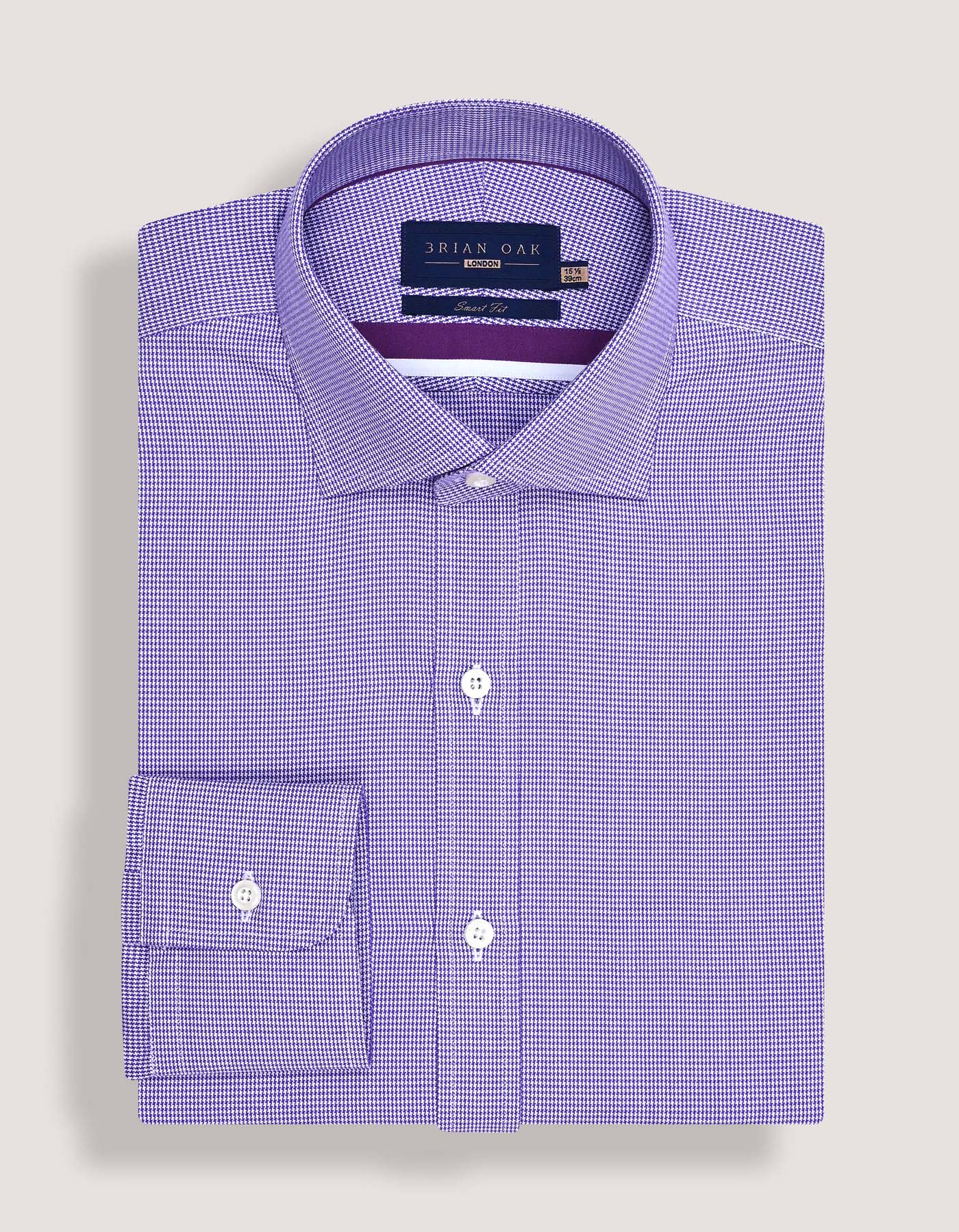 Purple Houndstooth Check Shirt