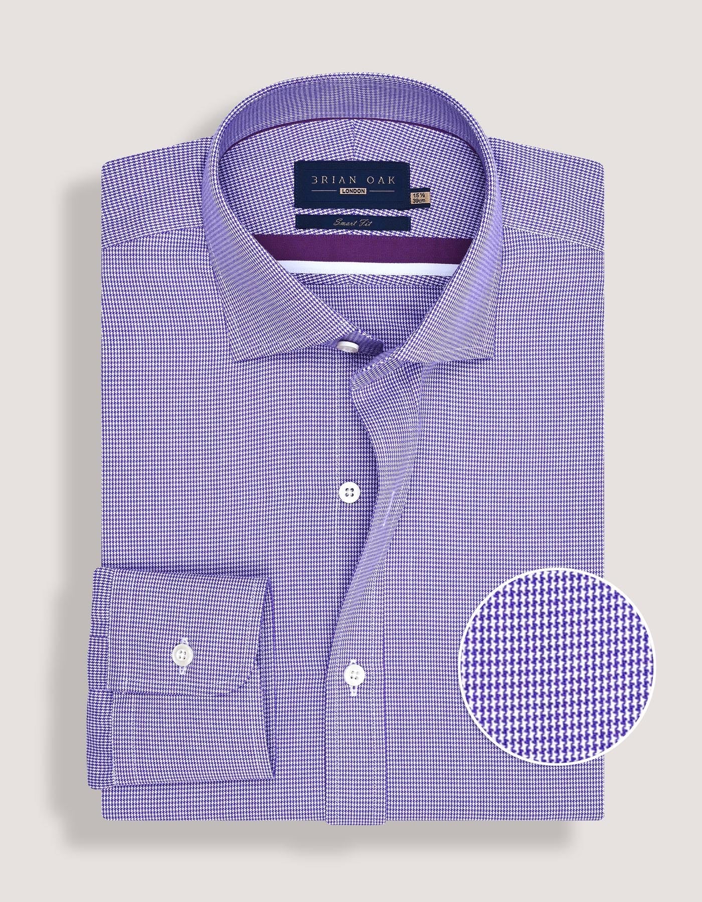 Purple Houndstooth Check Shirt