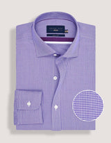 Purple Houndstooth Check Shirt