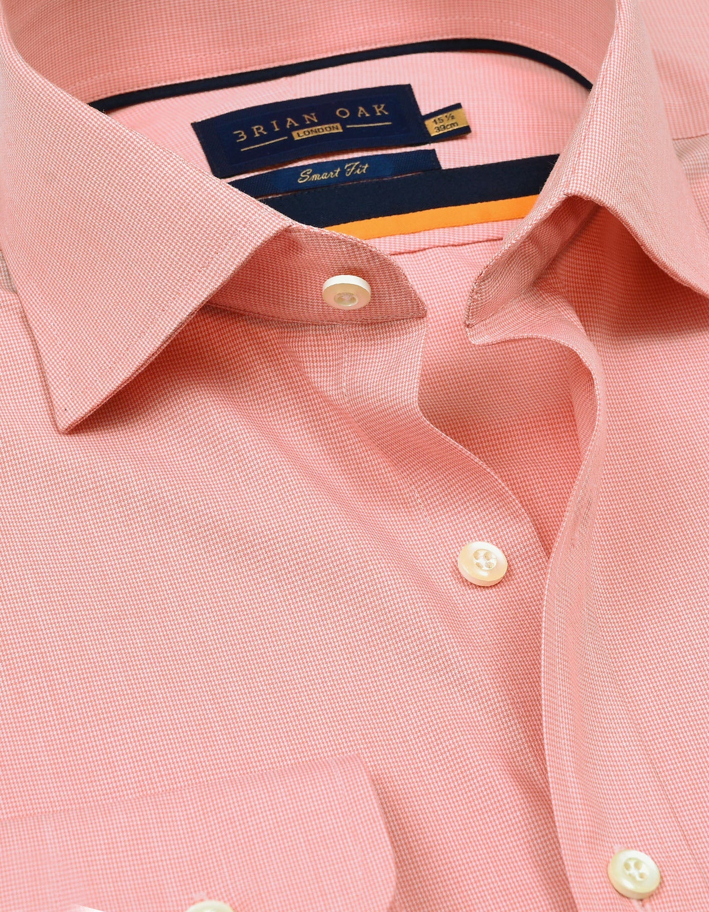 Light Orange Houndstooth Check Shirt