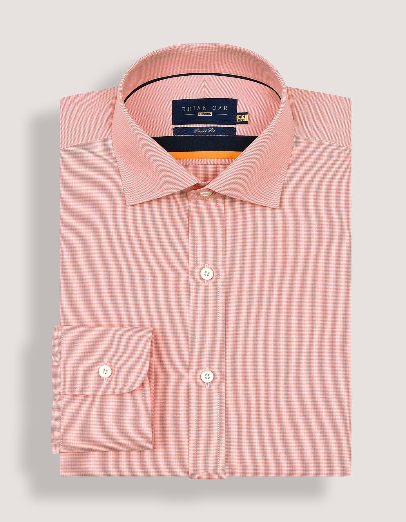 Light Orange Houndstooth Check Shirt