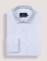 White Self Textured Dobby Shirt
