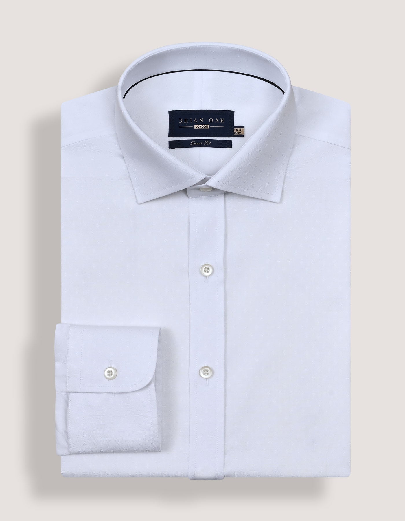 White Self Textured Dobby Shirt