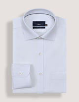 White Self Textured Smart Shirt
