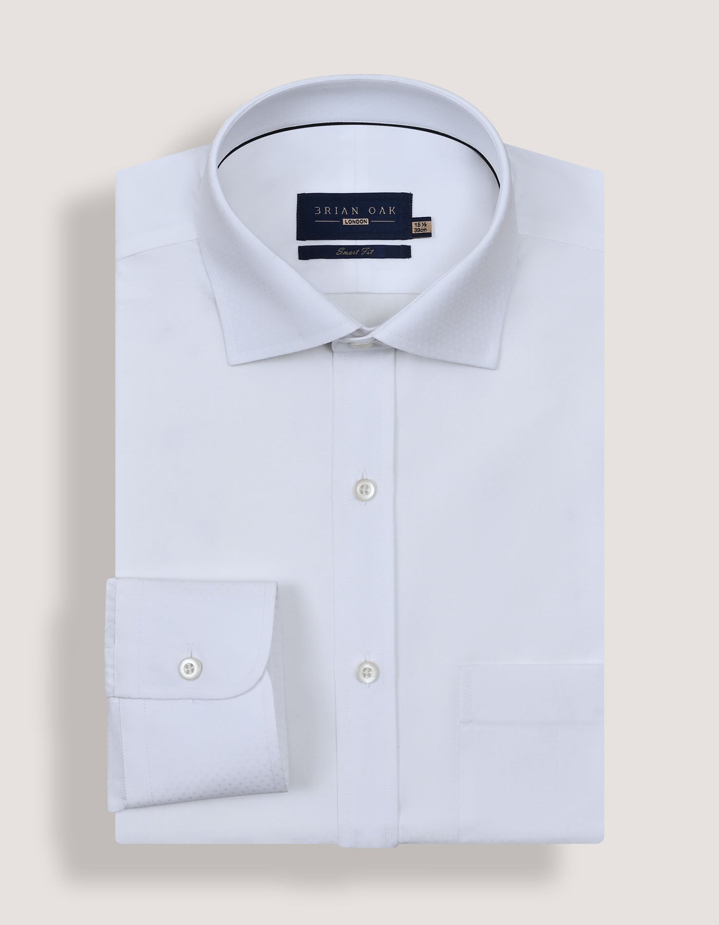 White Self Textured Smart Shirt
