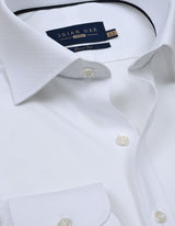 White Self Textured Smart Shirt