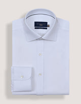 Geometric Self Textured White Shirt