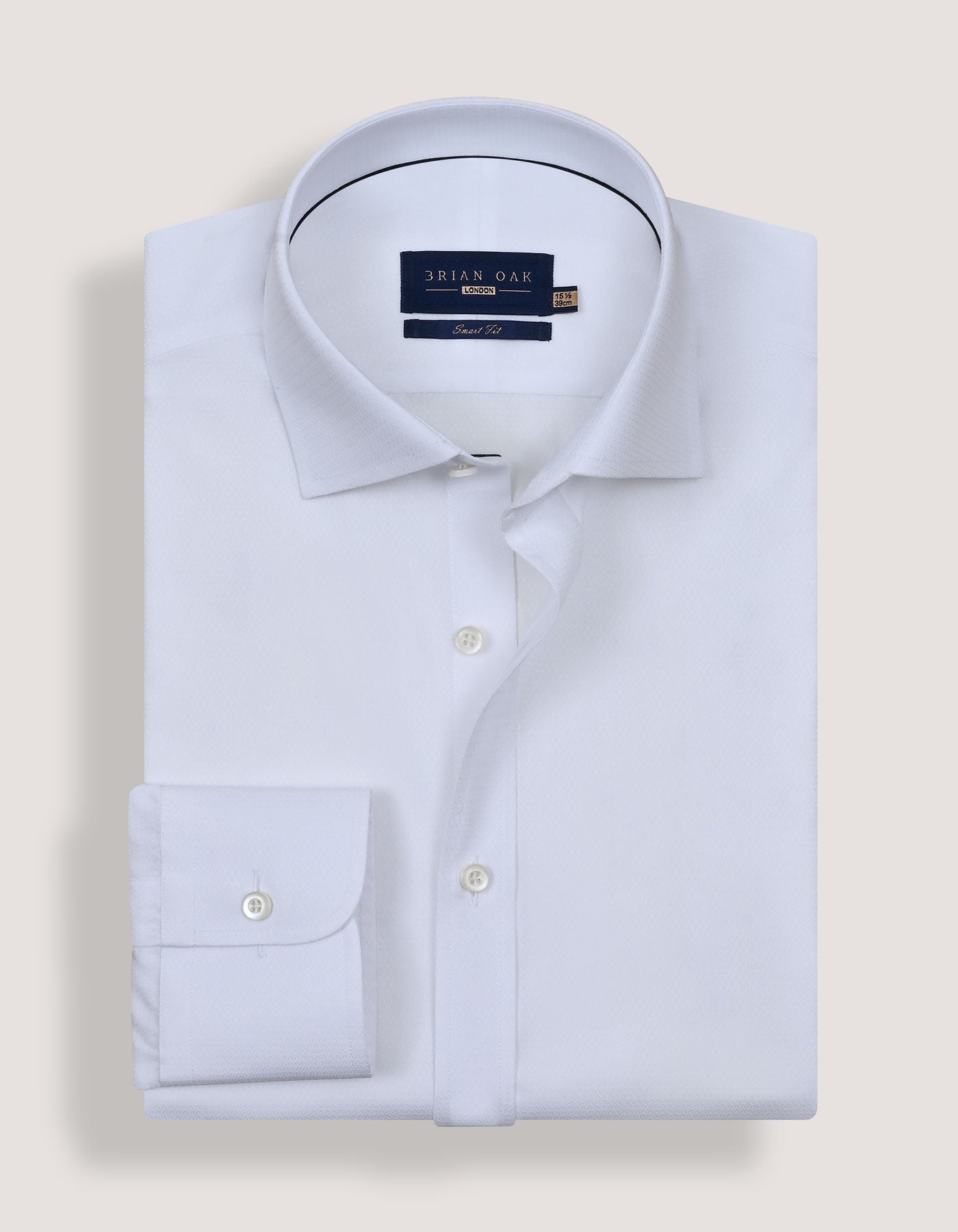 Geometric Self Textured White Shirt