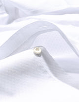 Self Textured White Smart Fit Dress Shirt