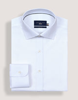 Self Textured White Smart Fit Dress Shirt