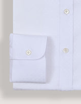 White Floral Textured Smart Fit Shirt