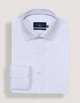 White Floral Textured Smart Fit Shirt