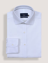 White Striped Textured Smart Fit Shirt