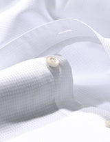 White Dotted Textured Smart Fit Shirt