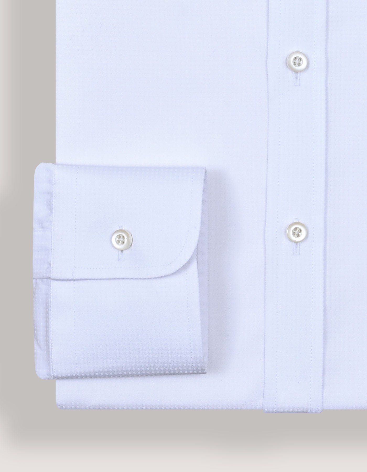 White Dotted Textured Smart Fit Shirt