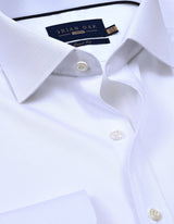 White Dotted Textured Smart Fit Shirt