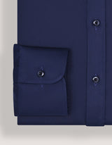 Navy Designer Satin Dress Shirt