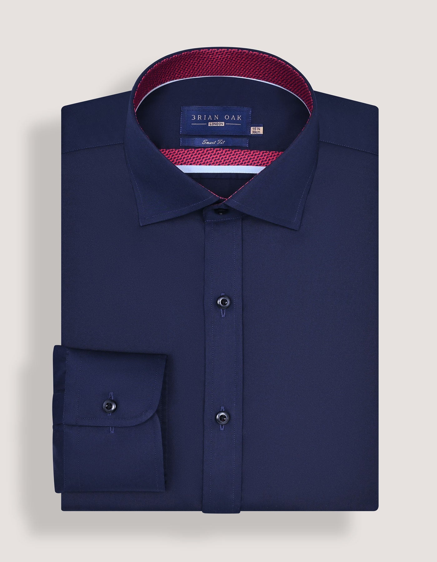 Navy Designer Satin Dress Shirt