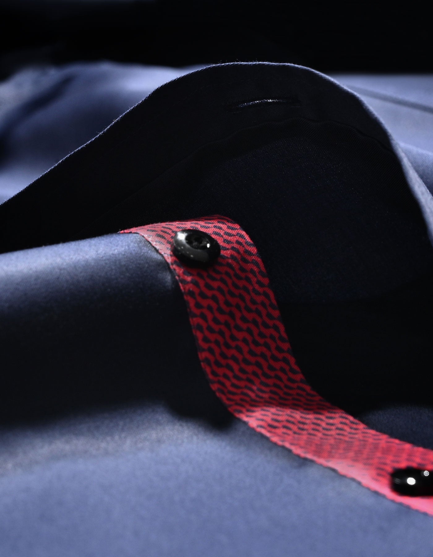 Navy Designer Satin Shirt
