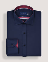 Navy Designer Satin Shirt