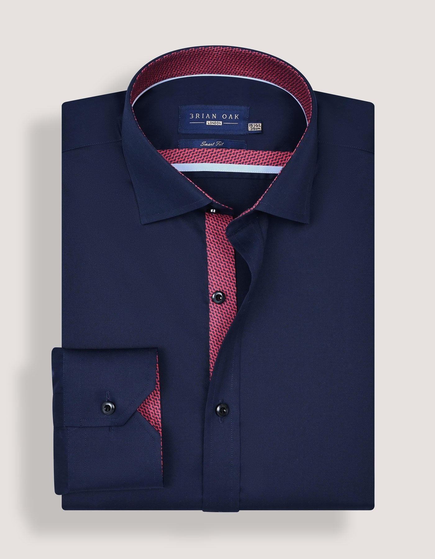Navy Designer Satin Shirt