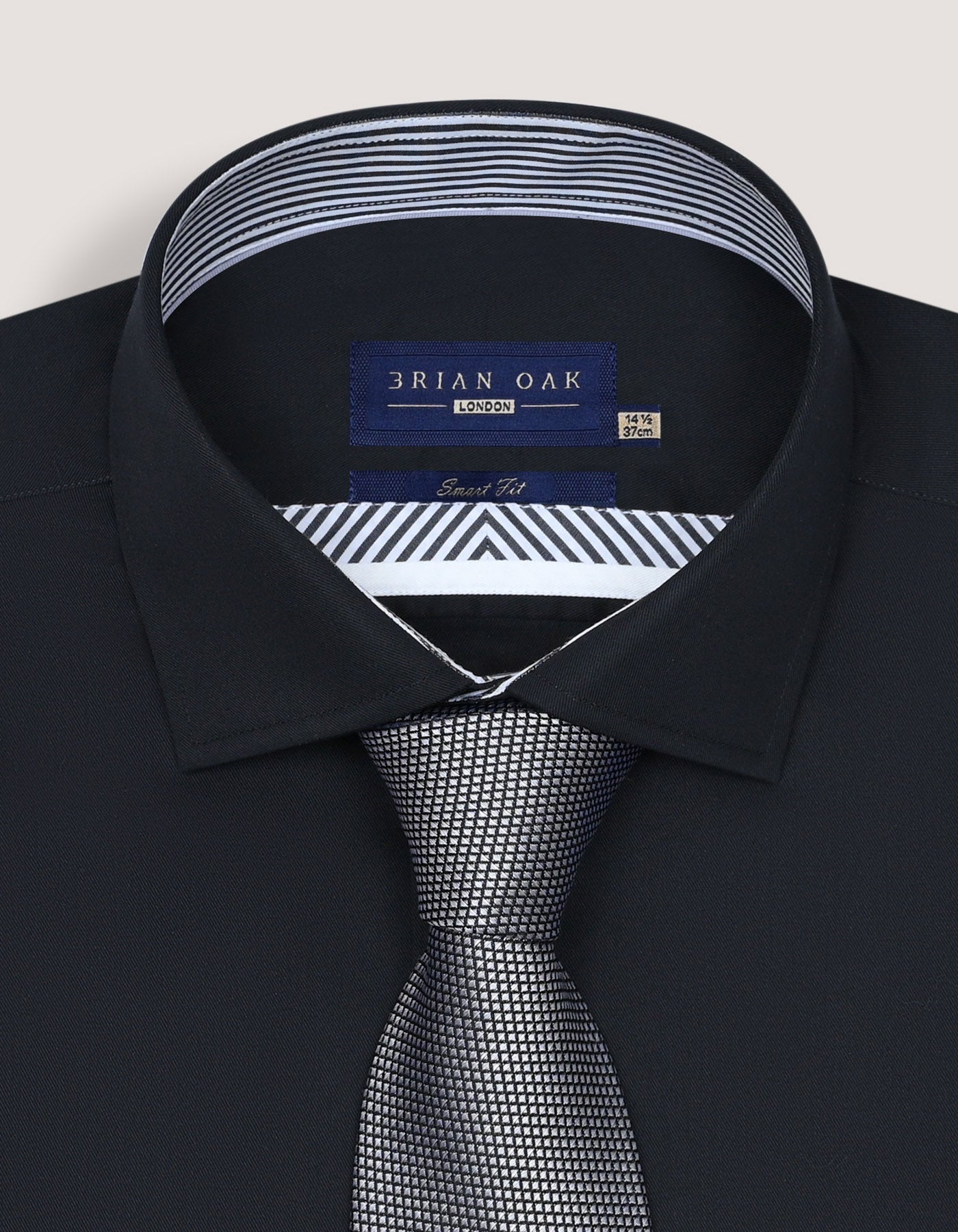 Easy Care Designer Black Satin Shirt
